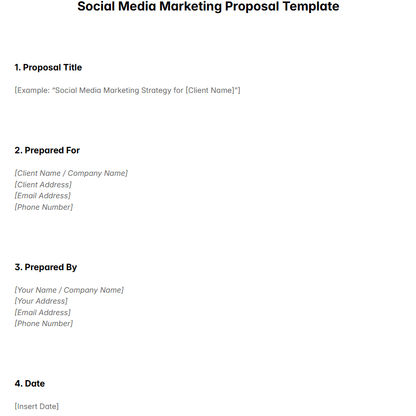 Social Media Marketing Proposal Template