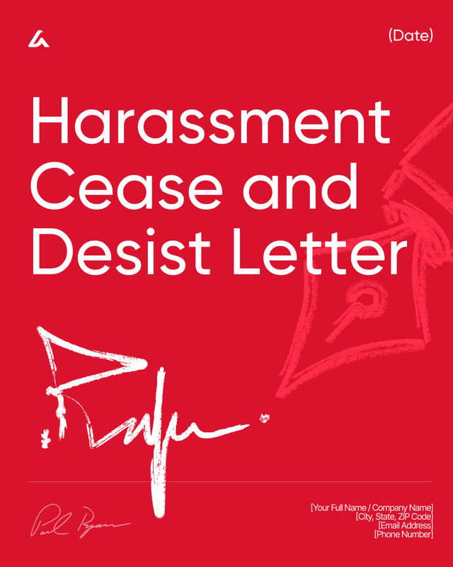 Harassment Cease and Desist Letter Template: Conduct Notice