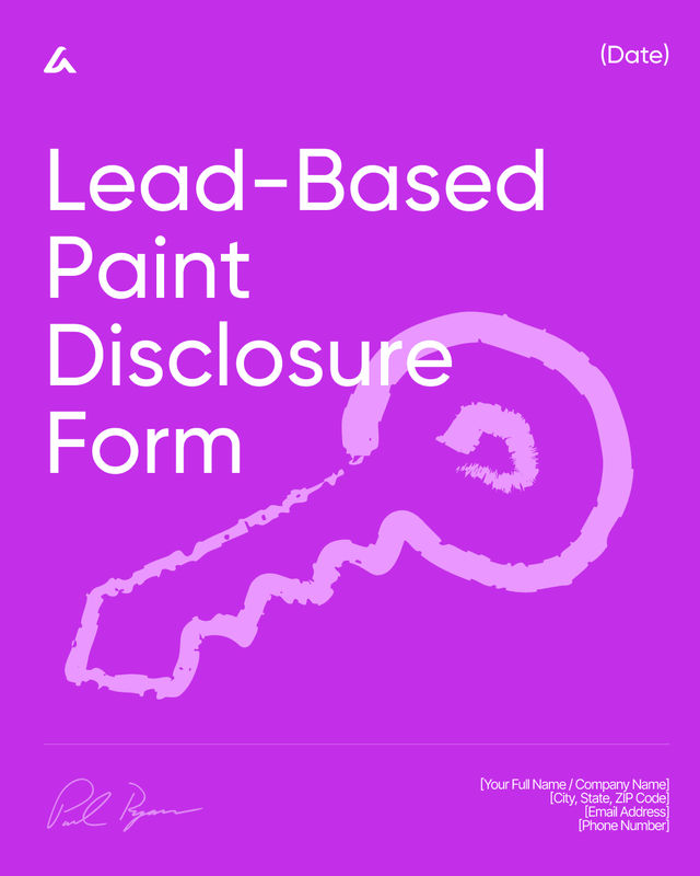 Lead-Based Paint Disclosure Form Template