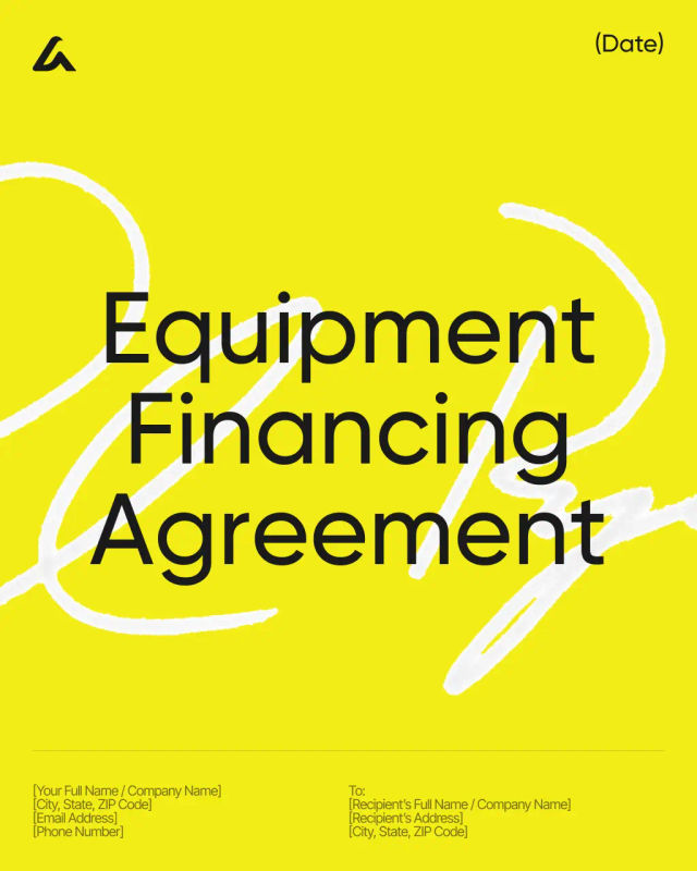 Equipment Financing Agreement Template