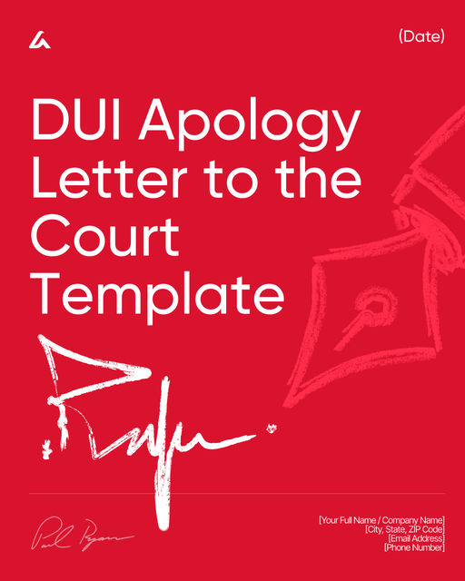 DUI Apology Letter to the Court Template