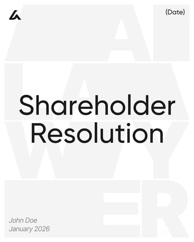 Shareholder Resolution Template