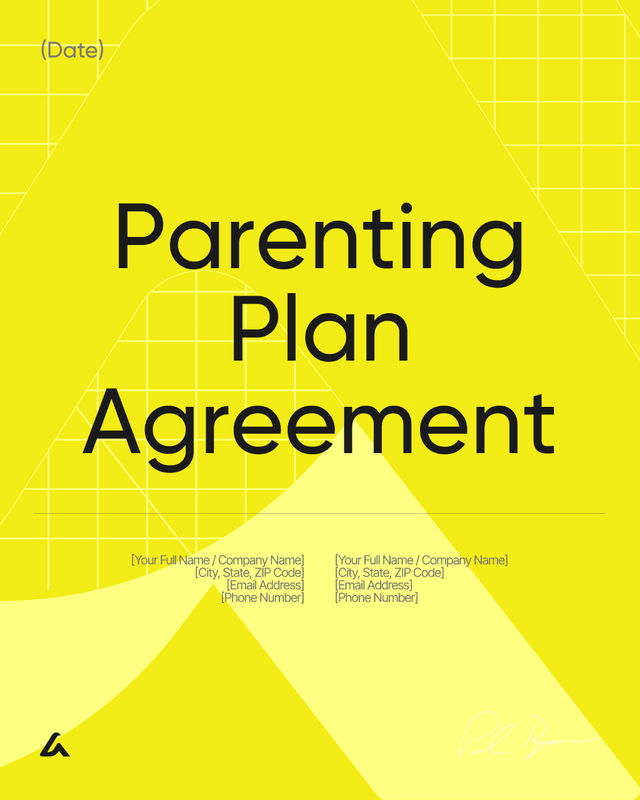 Parenting Plan Agreement Template: Custody, Visits & Holidays