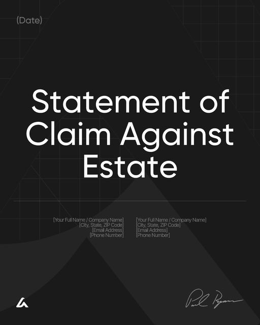 Statement of Claim Against Estate