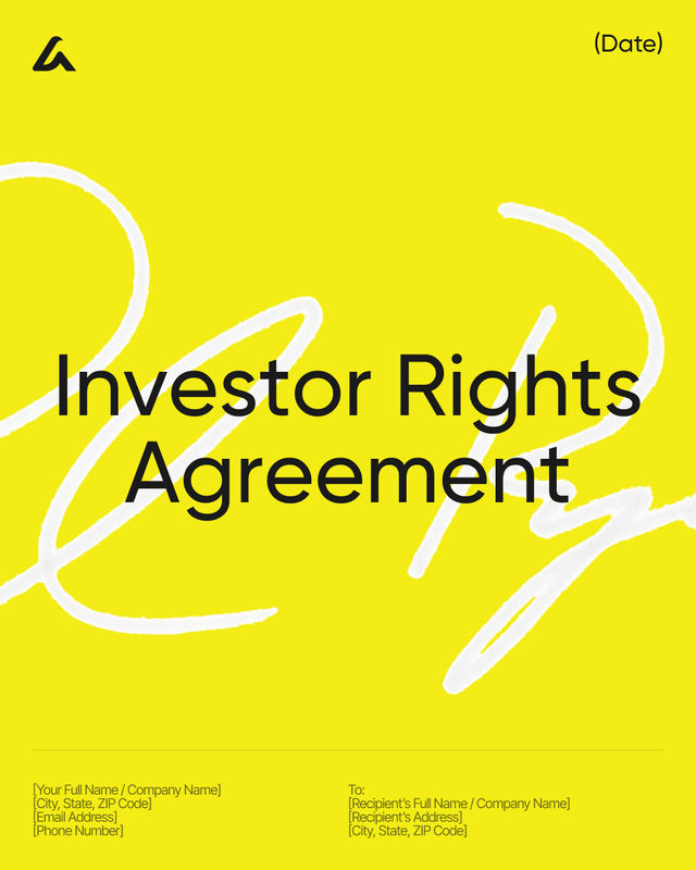 Investor Rights Agreement Template: Info, Registration & Voting