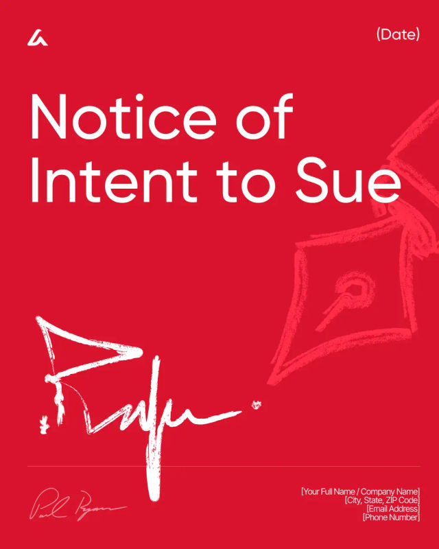 Notice of Intent to Sue Template