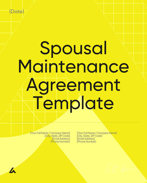 Spousal Maintenance Agreement Template