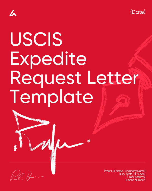 USCIS Expedite Request Letter Template (2026), All Petitions