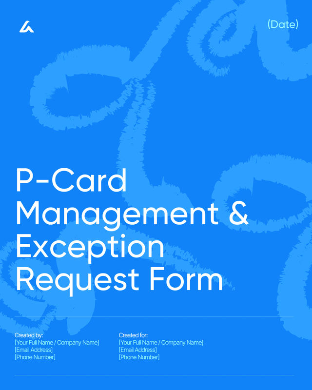 P-Card Management & Exception Request Form Template: Controls