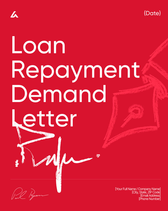 Loan Repayment Demand Letter Template: Balance & Deadline