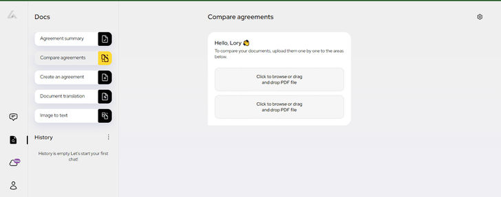 AI Lawyer is capable of comparing two documents, creating submissions, and locating essential information.