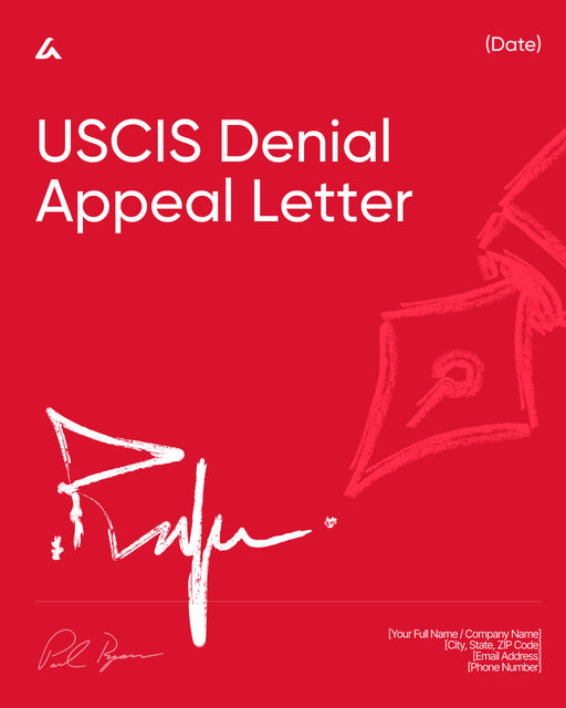 USCIS Denial Appeal Letter