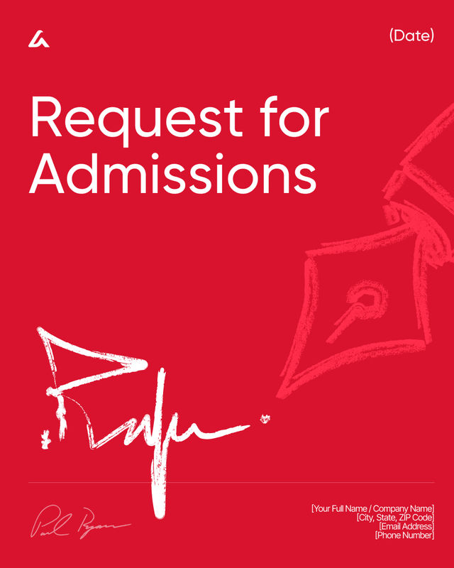Request for Admissions Template: Civil Discovery Response Set