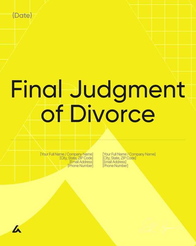Final Judgment of Divorce Template: Decree Terms & Court Orders