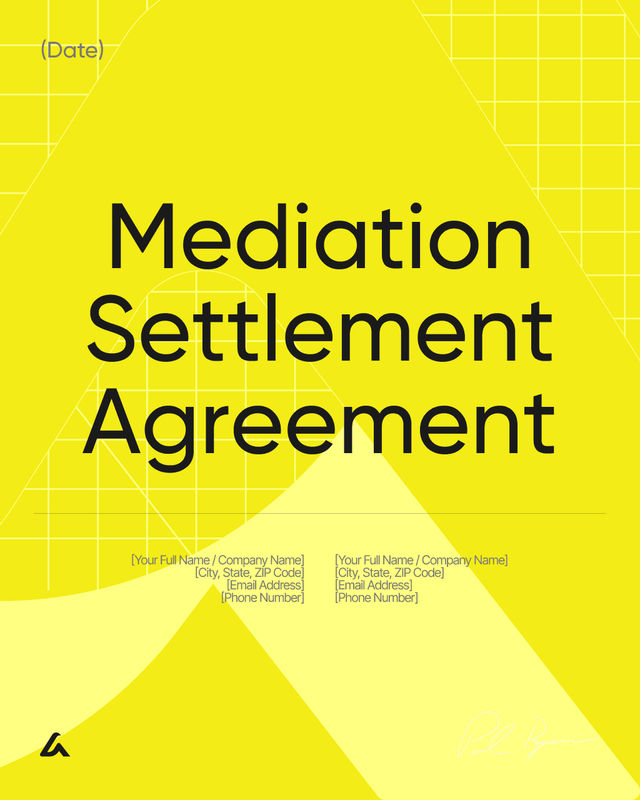 Mediation Settlement Agreement Template