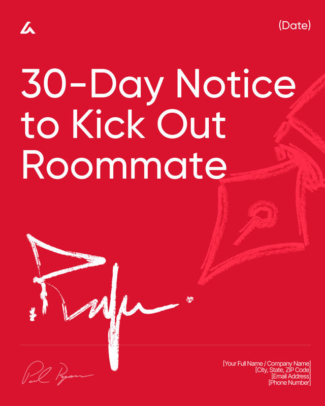 30-Day Notice to Kick Out Roommate Template