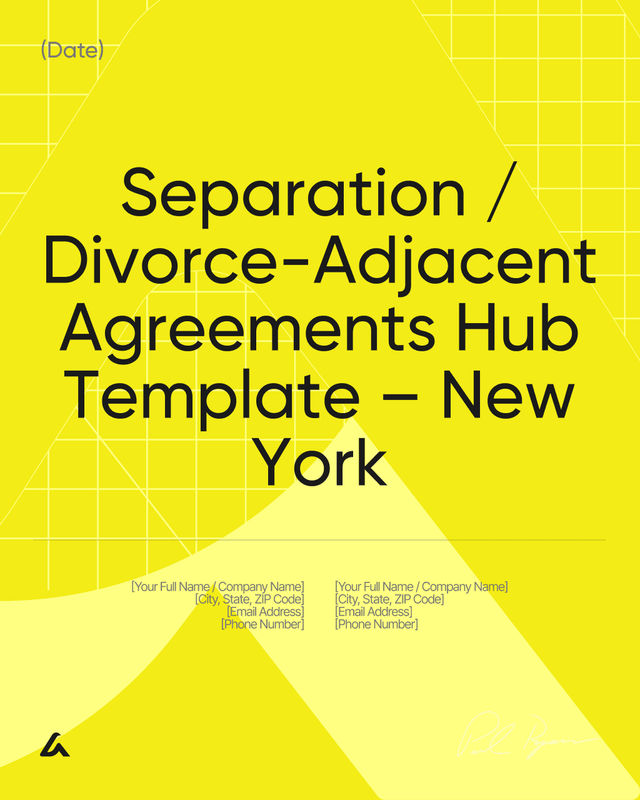 Separation / Divorce-Adjacent Agreements Template – New York
