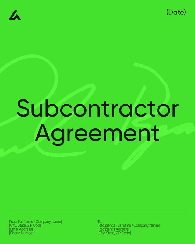 Subcontractor Agreement Template: Scope, Payment & Insurance