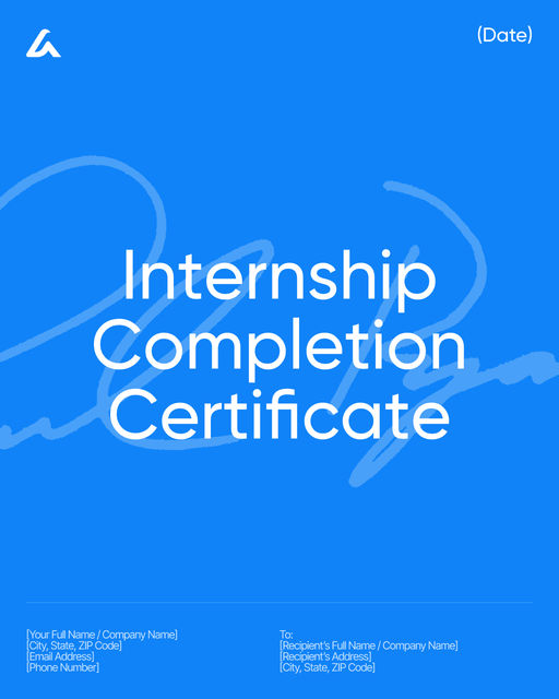 Internship Completion Certificate