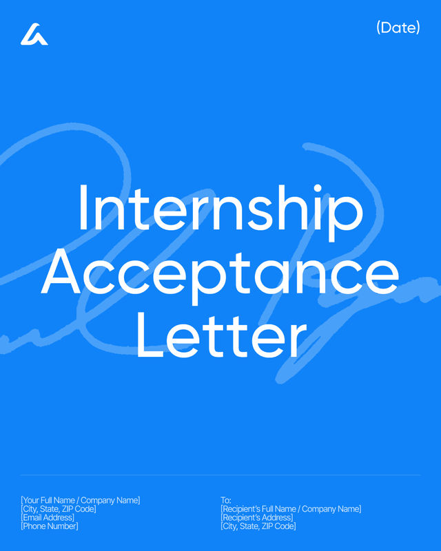 Internship Acceptance Letter Template: Offer Confirmation