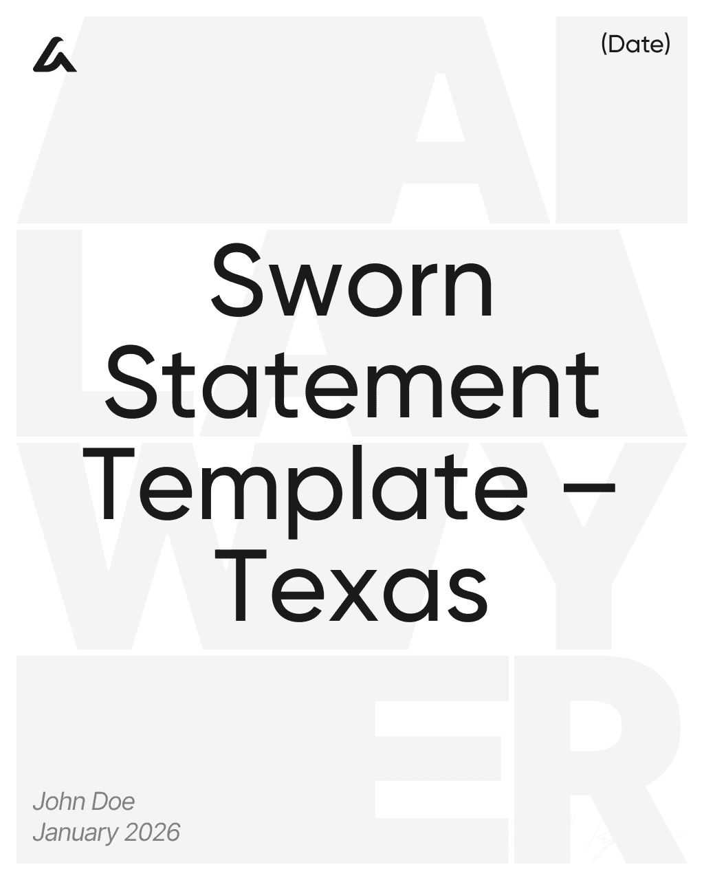 Sworn Statement Template – Texas