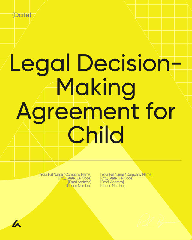 Legal Decision-Making Agreement for Child Template