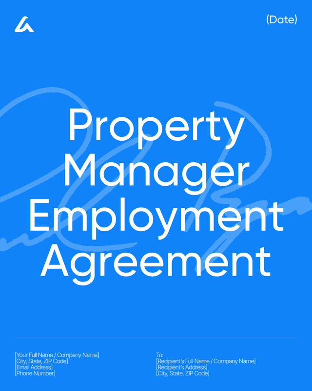 Property Manager Employment Agreement Template