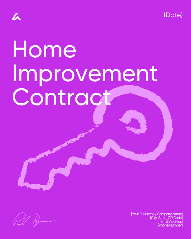 Home Improvement Contract Template: Scope and Price Terms