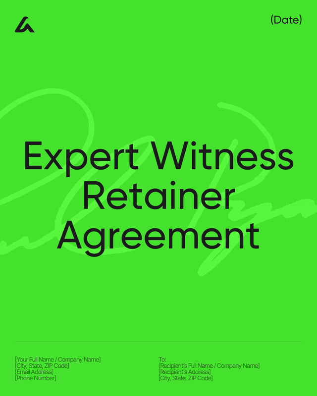 Expert Witness Retainer Agreement Template: Scope and Fees