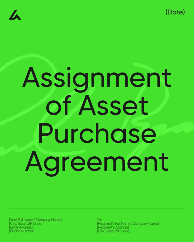 Assignment of Asset Purchase Agreement Template