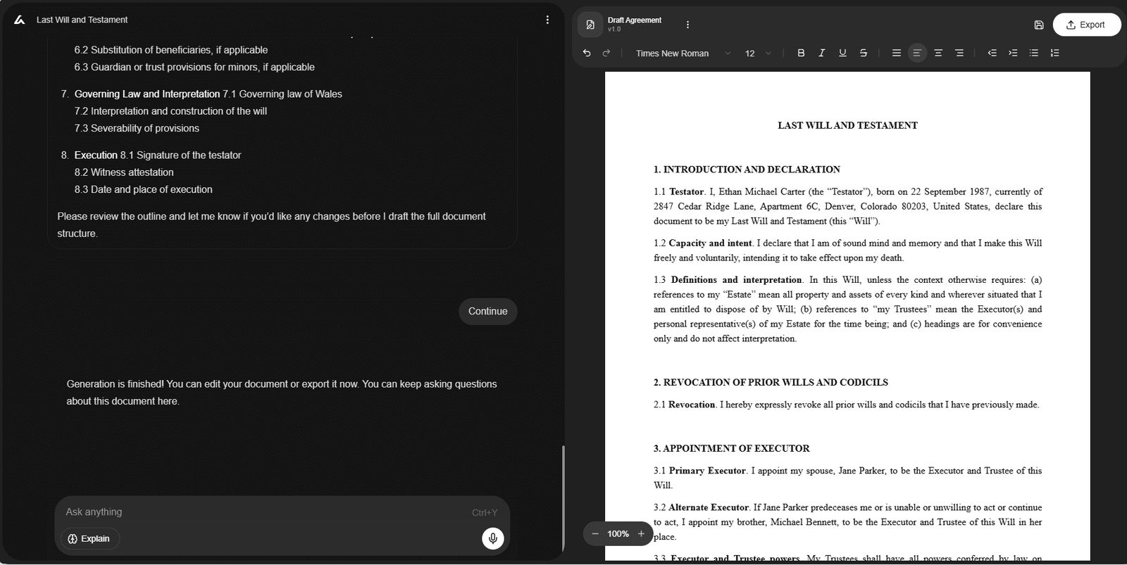 Last Will and Testament Template (Free Download + AI Generator)