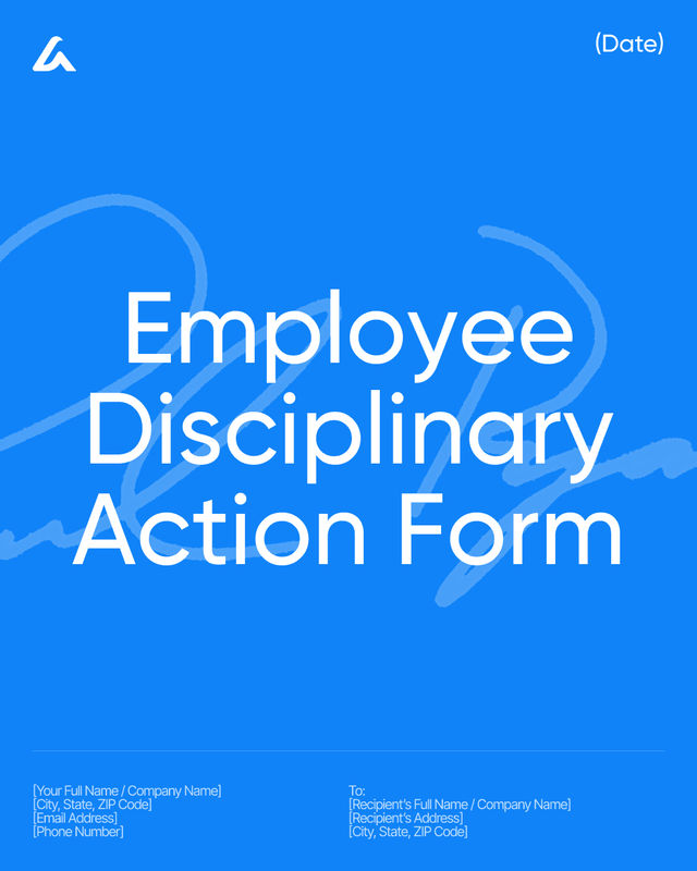 Employee Disciplinary Action Form: Policy Violations & Records