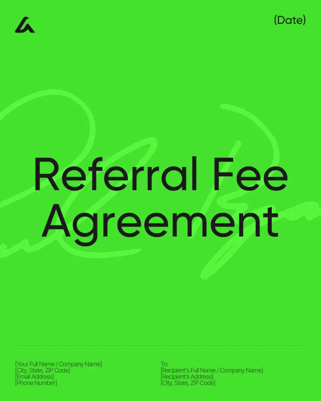 Referral Fee Agreement Template