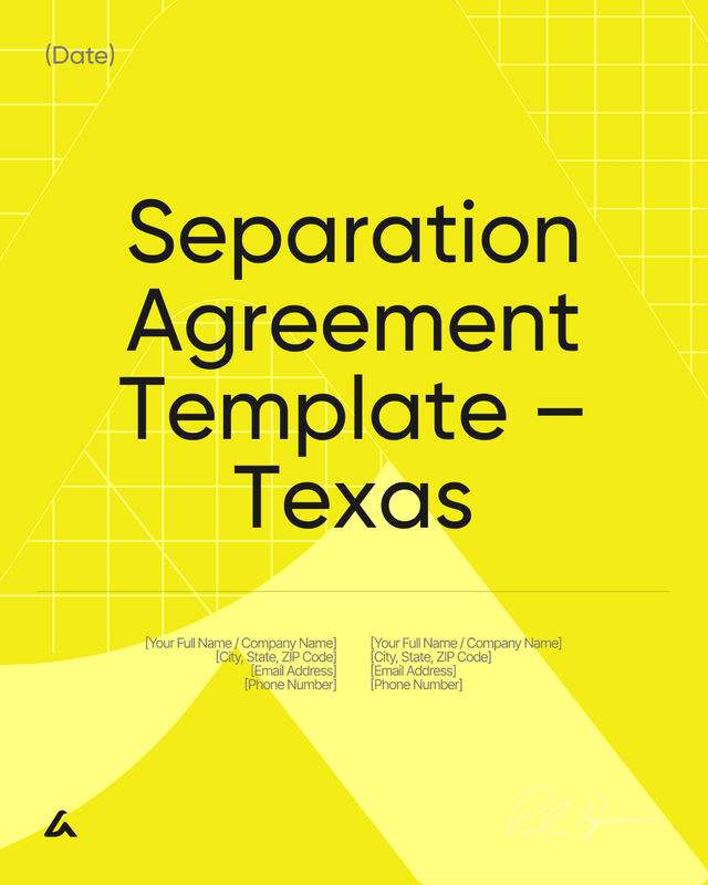 Separation Agreement Template – Texas