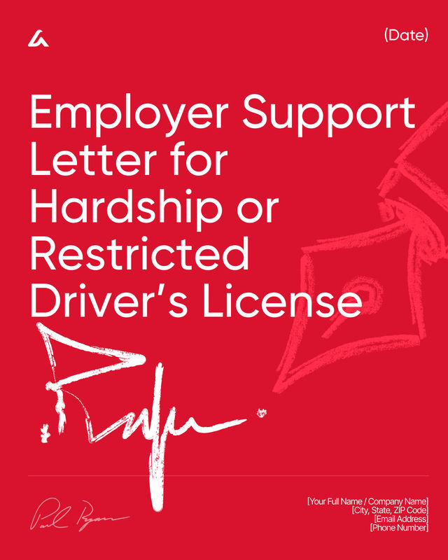 Employer Support Letter Template: Restricted License Form