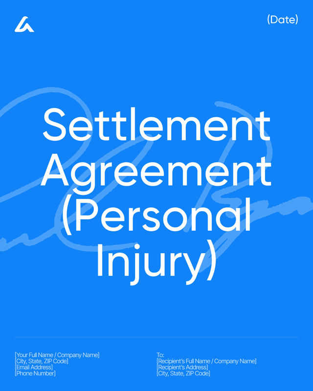 Personal Injury Settlement Agreement Template: Terms & Release