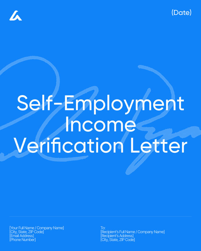 Self-Employment Income Verification Letter Template + Proof