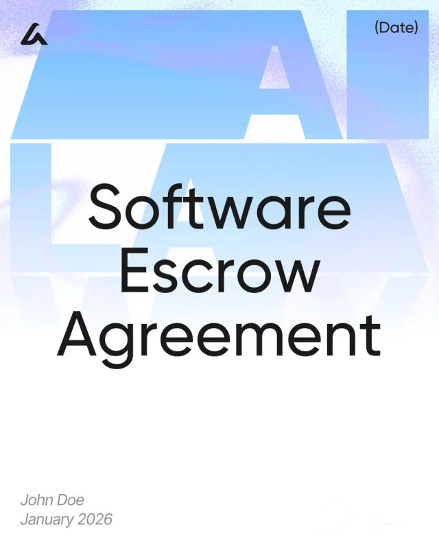 Software Escrow Agreement Template