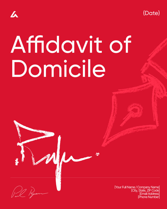 Affidavit of Domicile Template