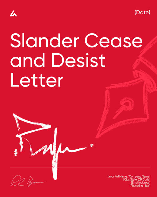 Slander Cease and Desist Letter