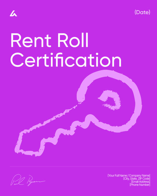 Rent Roll Certification