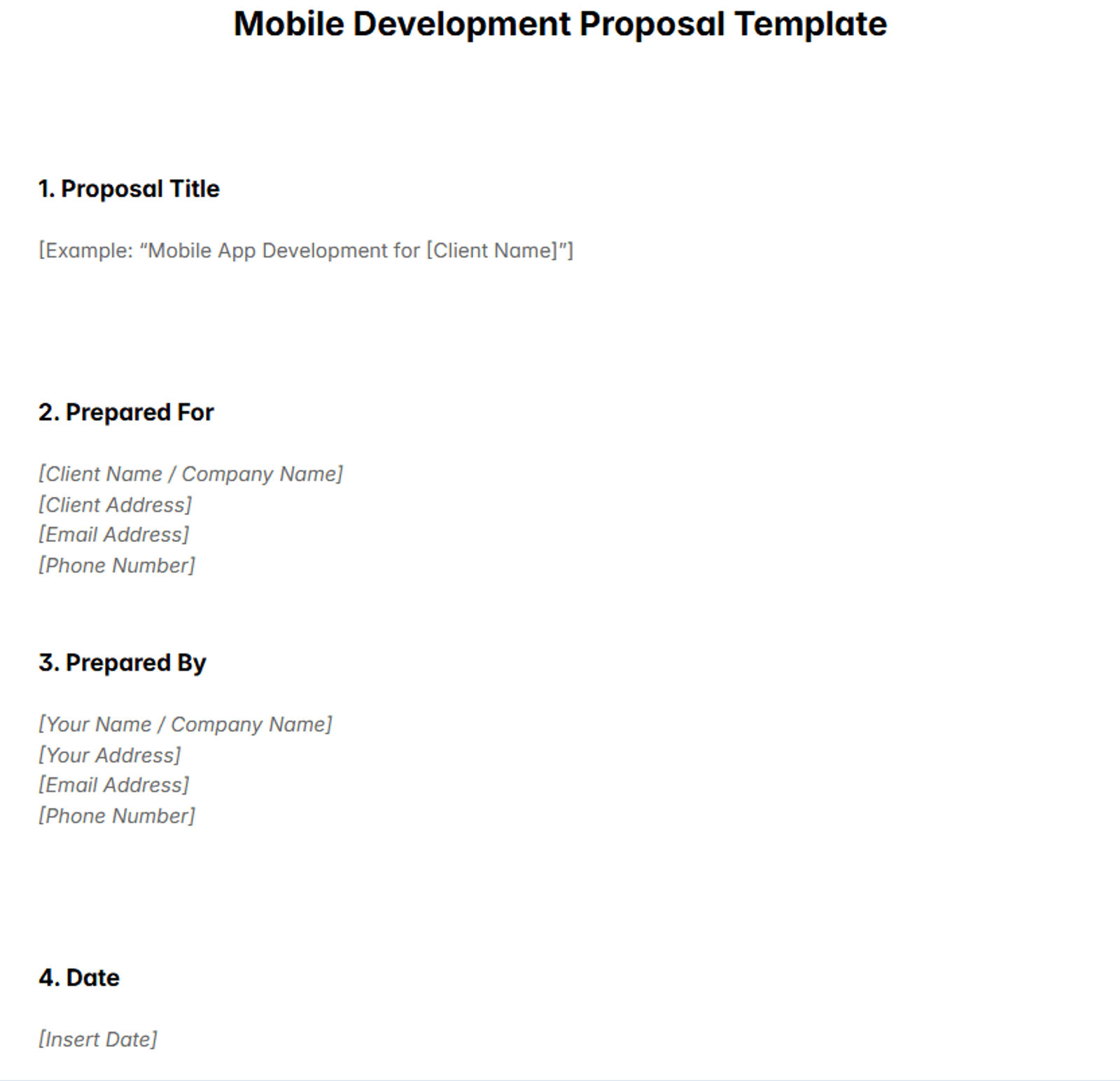 Mobile Development Proposal Template - All You Need to Know