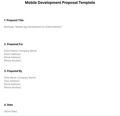 Mobile Development Proposal Template