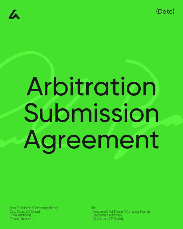 Arbitration Submission Agreement Template: Dispute Terms