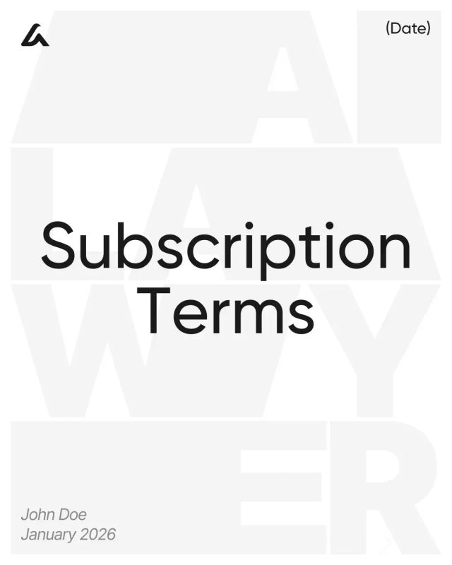 Subscription Terms Template