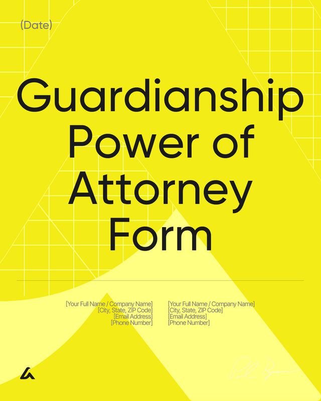 Guardianship Power of Attorney Form Template