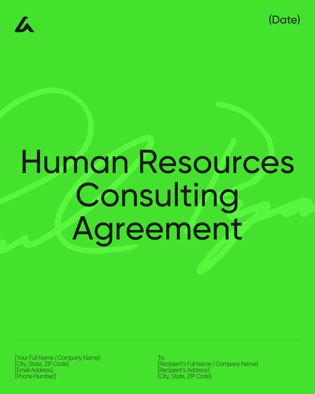 Human Resources Consulting Agreement Template: Services Terms