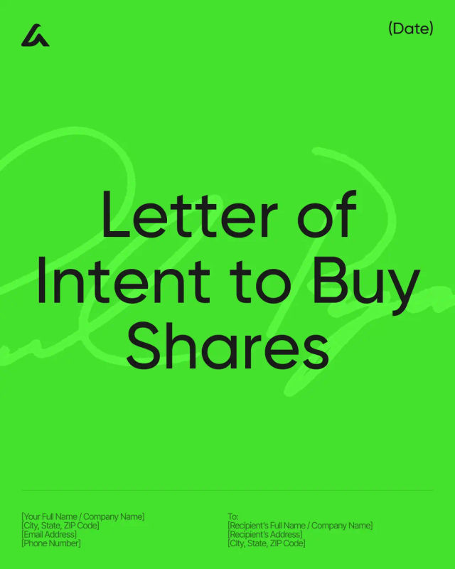 Letter of Intent (LOI) to Buy Shares Template