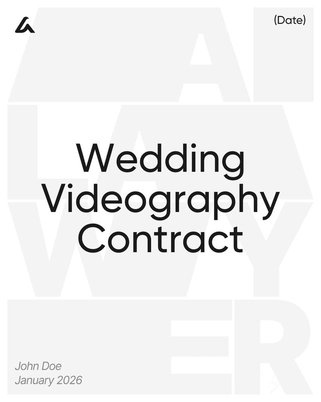 Wedding Videography Contract Template