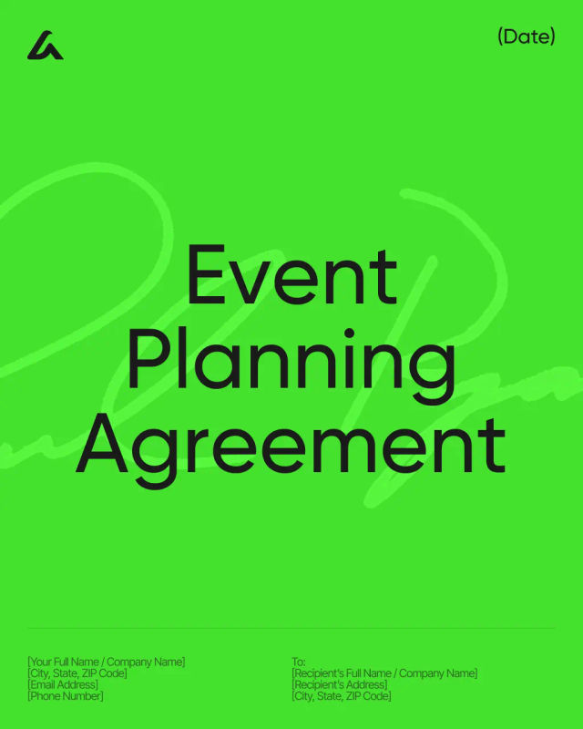 Event Planning Agreement Template